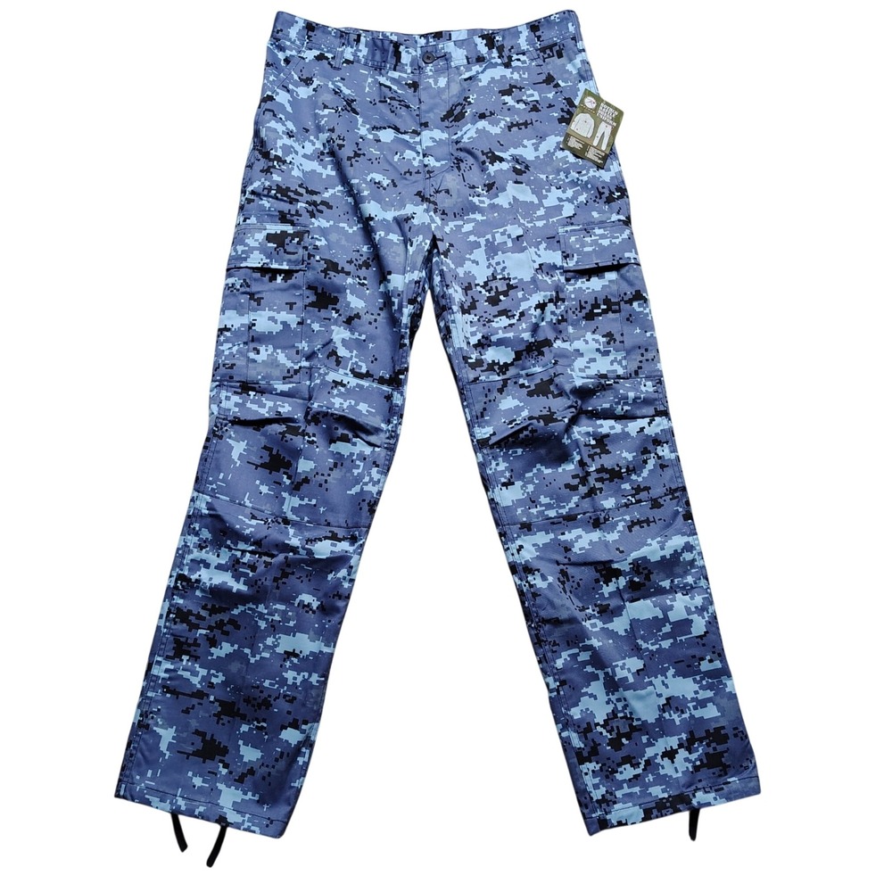 Rothco BDU Cargo Pants Mens Large Sky Blue Digital Camo NWT Tactical Utility